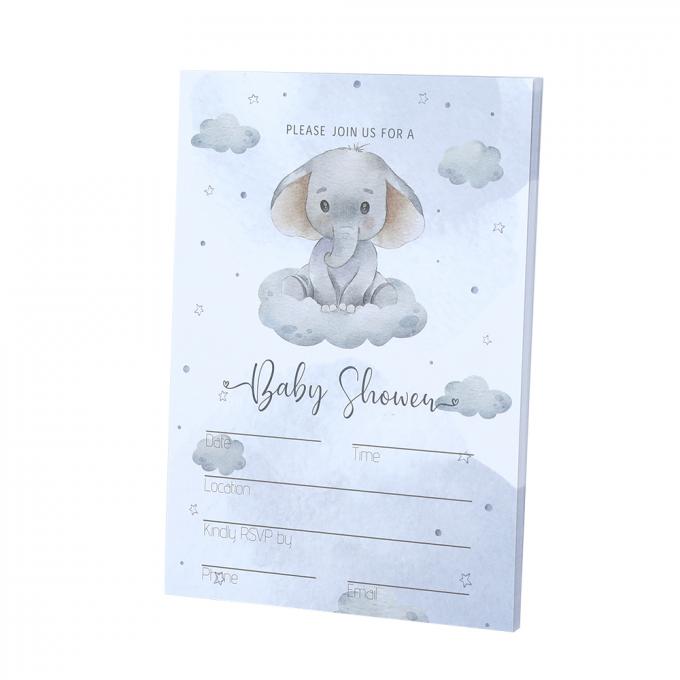 Dimensioni personalizzate Cartoni animati Rivelare il genere Cartoline e buste di festa Inviti al baby shower 8