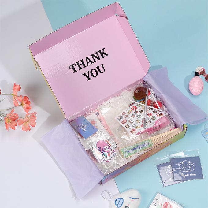 Ordine su misura Cosmetici rosa durevole Spedizione Imballaggio ondulato Regalo Mailer Scatola di spedizione 7