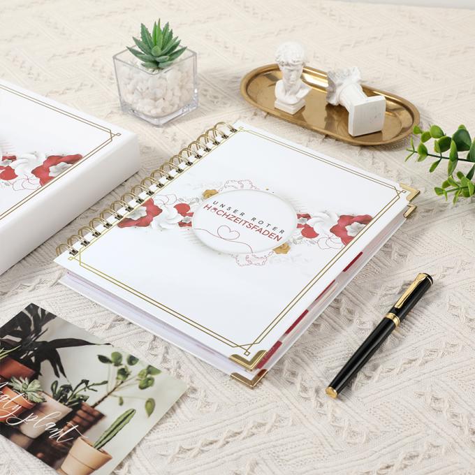 Pianificatore di matrimoni a spirale in foglio d'oro per A5 Organizzatore di libri d'ospiti di matrimoni a fiori 3