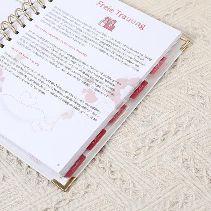 Pianificatore di matrimoni a spirale in foglio d'oro per A5 Organizzatore di libri d'ospiti di matrimoni a fiori 9