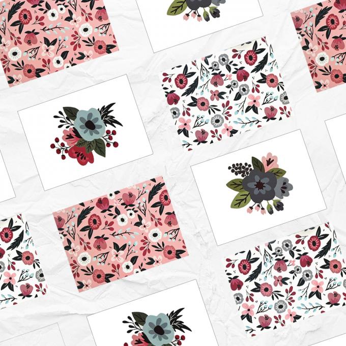 Stampa personalizzata Flora Grazie Cartoline con scatola UV e Offset Stampa film di laminazione 8