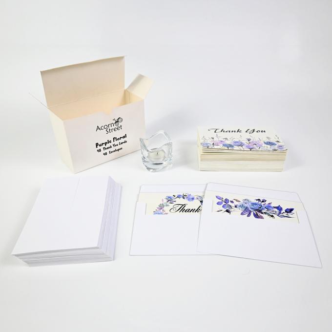 Disegno personalizzato di una carta di auguri stampata con fiori con buste e buste 4