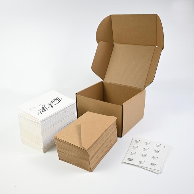 Piccole imprese Cartoline di ringraziamento con busta di carta kraft marrone e adesivi 3