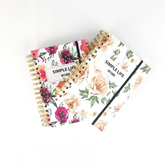 Notebook a forma di spirale a composizione di carta A5 floreale su misura con 40-80 pagine interne 3