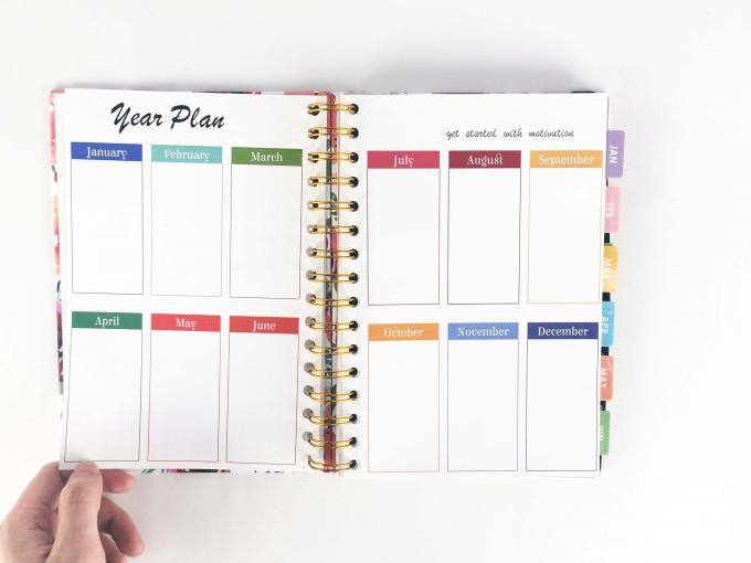Notebook a forma di spirale a composizione di carta A5 floreale su misura con 40-80 pagine interne 4