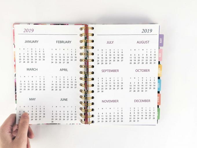 Notebook a forma di spirale a composizione di carta A5 floreale su misura con 40-80 pagine interne 6
