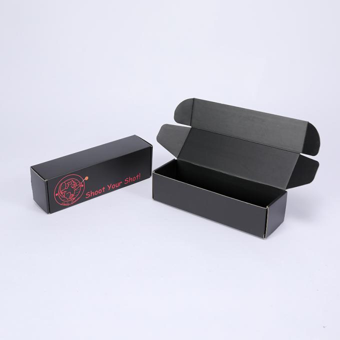 Cartoni ondulati nero opaco Scatole di spedizione per biancheria intima Scarpe regalo cartone di posta pieghevole 9