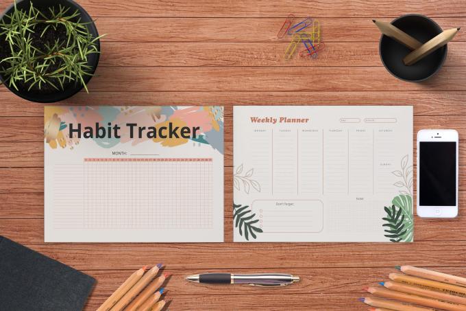 Copertina cartacea agenda di obiettivi senza data giornaliera mensile annuale giornale a spirale pianificatore di abitudini tracker 8