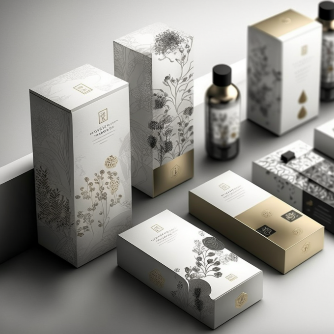 CMYK colore Pantone stampa su misura scatola cosmetica in cartone bianco ecologico 9