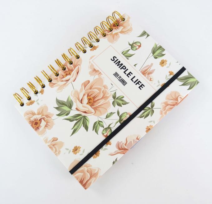 Notebook a copertina rigida a colla Stampa 6x8 pollici in oro Blank Spiral Bound Notebook 1