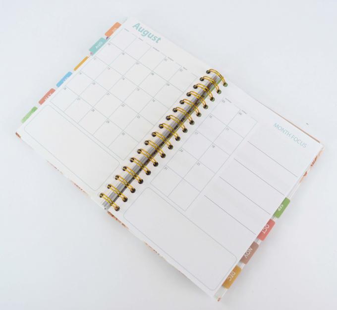 Notebook a copertina rigida a colla Stampa 6x8 pollici in oro Blank Spiral Bound Notebook 3