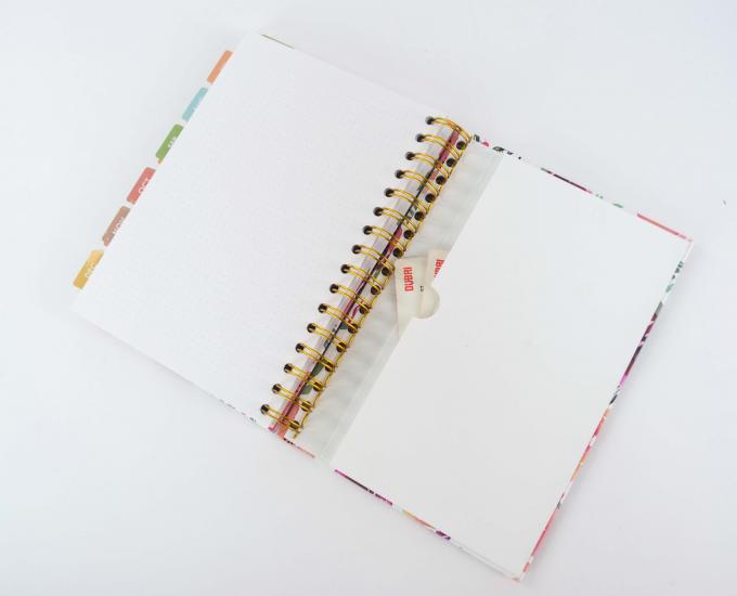Notebook a copertina rigida a colla Stampa 6x8 pollici in oro Blank Spiral Bound Notebook 0