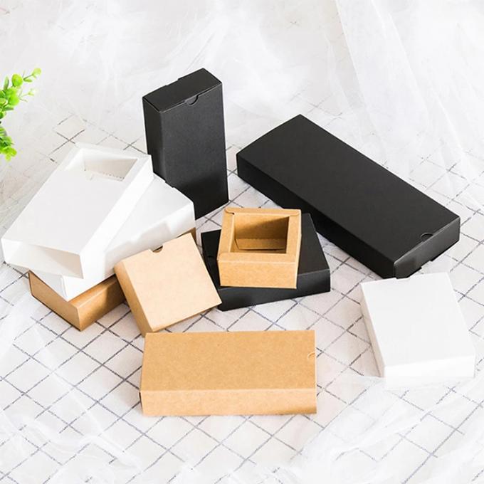 Logo personalizzato imballaggio regalo Kraft nero riciclabile scatola di cartone per matrimonio favore 7