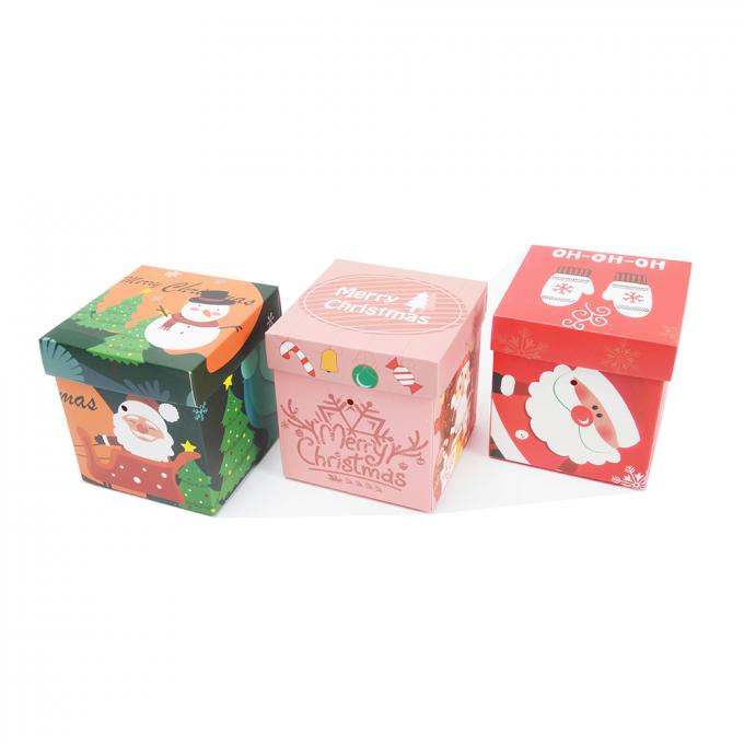Scatola regalo di Natale con coperchio fatta di carta rivestita in dimensioni personalizzate per l'imballaggio regalo 8