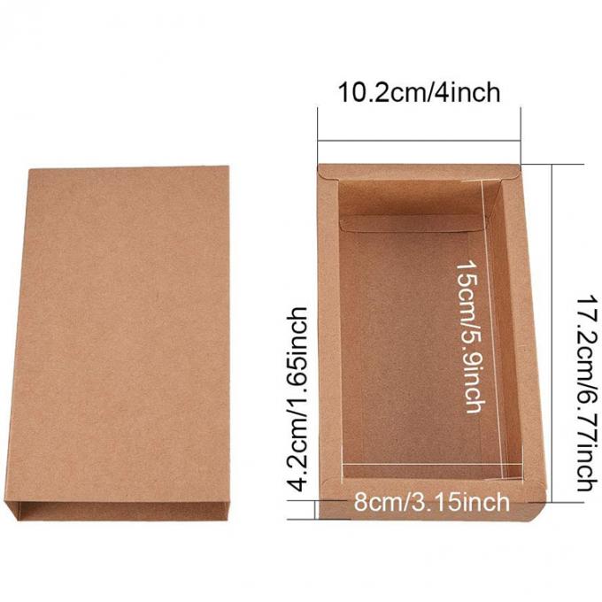 CMYK Logo personalizzato Candy Gift Packaging Brown Drawer Kraft Paper Box per il token del festival 2