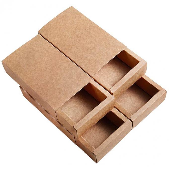 CMYK Logo personalizzato Candy Gift Packaging Brown Drawer Kraft Paper Box per il token del festival 1