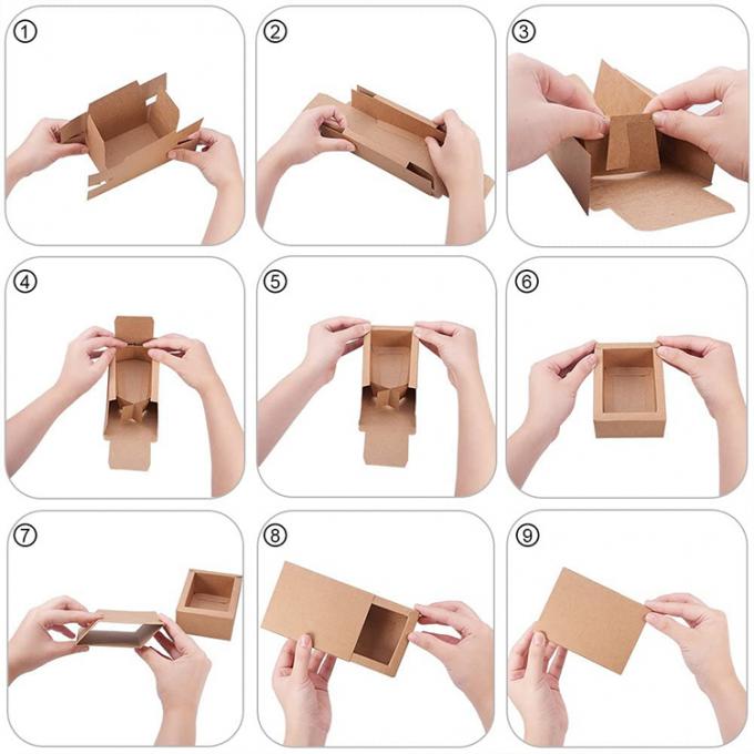CMYK Logo personalizzato Candy Gift Packaging Brown Drawer Kraft Paper Box per il token del festival 4