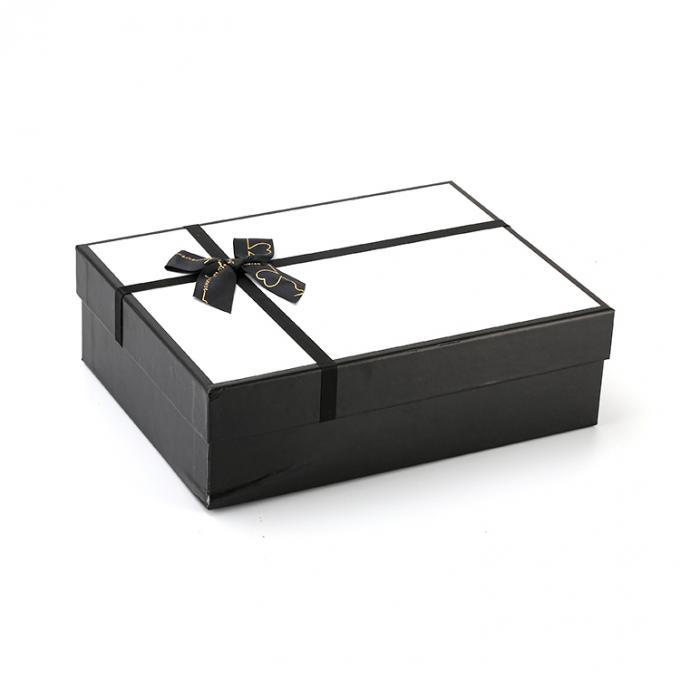 Grandi deluxe Custom pieghevole nero coperchio e base scatola regalo con nastro per l' imballaggio regalo 6