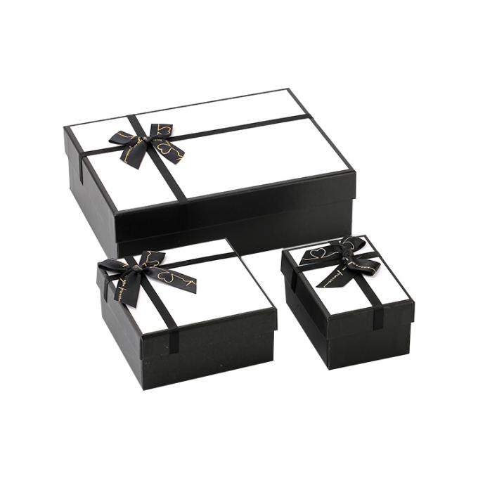Grandi deluxe Custom pieghevole nero coperchio e base scatola regalo con nastro per l' imballaggio regalo 5