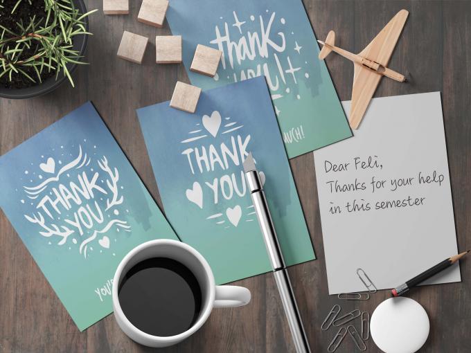 Carta di stampa su misura riciclabile Film di laminazione Classic Kraft Grazie note 8