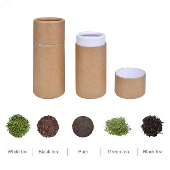 Scatola di imballaggio del tè con logo personalizzato riciclabile Kraft Paper Tube Gift Cylinder Tube Box 11