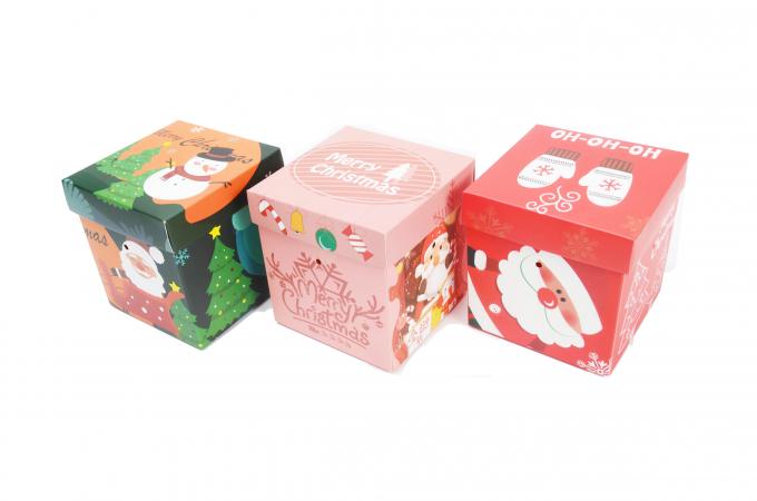 Personalizzazione Xmas Babbo Natale pupazzo di neve imballaggio piccolo regalo stampato regalo di Natale scatole di caramelle con tappo 7