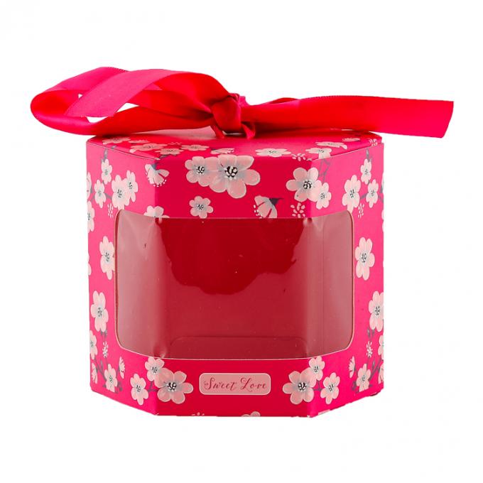 Dimensioni personalizzate Confezioni di caramelle in cartone accettate Scatola regalo con finestra trasparente e maniglie di corda 8