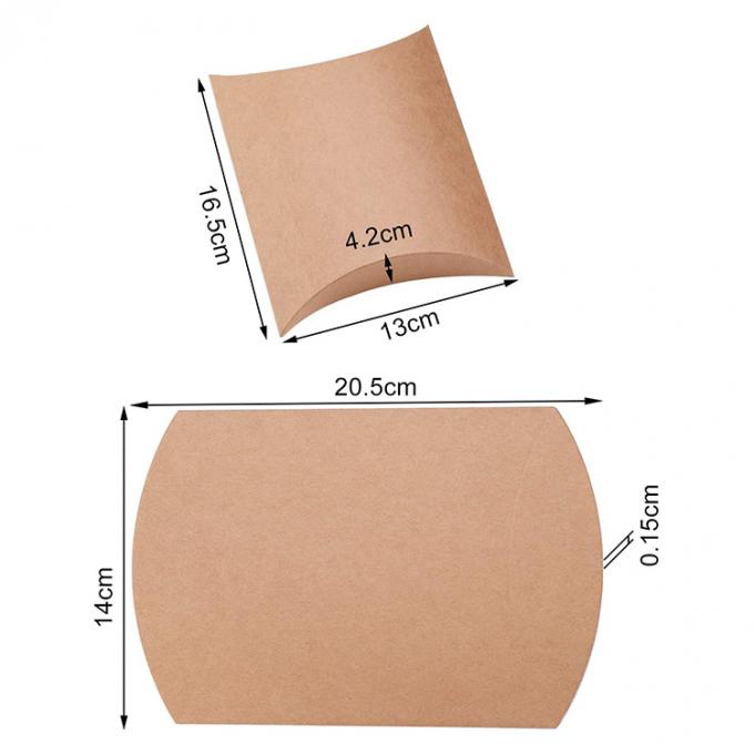 Custom Logo Heavy Duty Kraft Pillow Shape Candy Paper Box per la soluzione di stoccaggio di caramelle 7