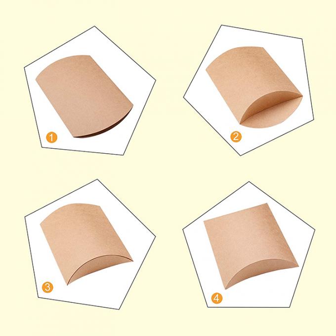 Custom Logo Heavy Duty Kraft Pillow Shape Candy Paper Box per la soluzione di stoccaggio di caramelle 9