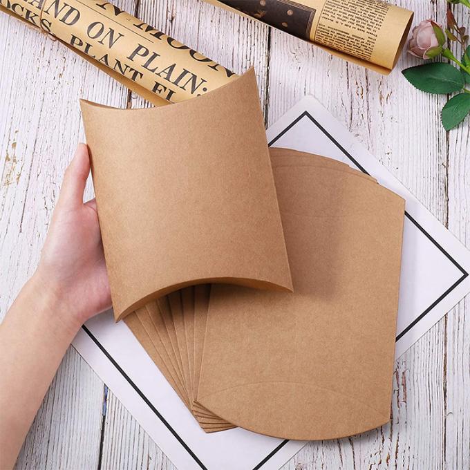 Custom Logo Heavy Duty Kraft Pillow Shape Candy Paper Box per la soluzione di stoccaggio di caramelle 10