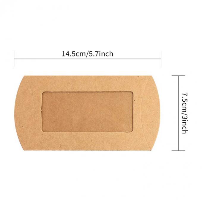 Confezione con scatole per cuscini per biscotti a finestra chiara con design personalizzato e carta kraft resistente 2