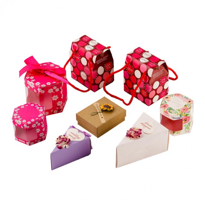 Dimensioni personalizzate Confezioni di caramelle in cartone accettate Scatola regalo con finestra trasparente e maniglie di corda 11