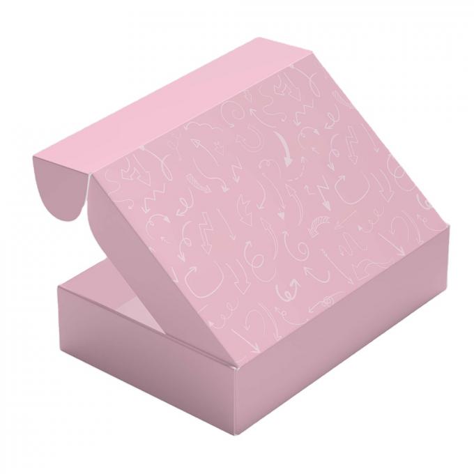 Indumenti a taglio a striscia personalizzati Mailer Cartoncino di carta imballaggio ondulato scatole di spedizione rosa 8