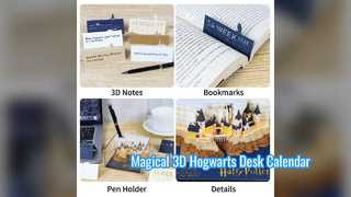 Regalo per la decorazione della scrivania del blocco note del calendario 3D del castello di Hogwarts