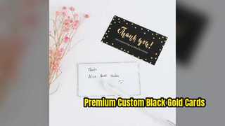 Biglietti di ringraziamento personalizzati in oro nero per un marchio premium
