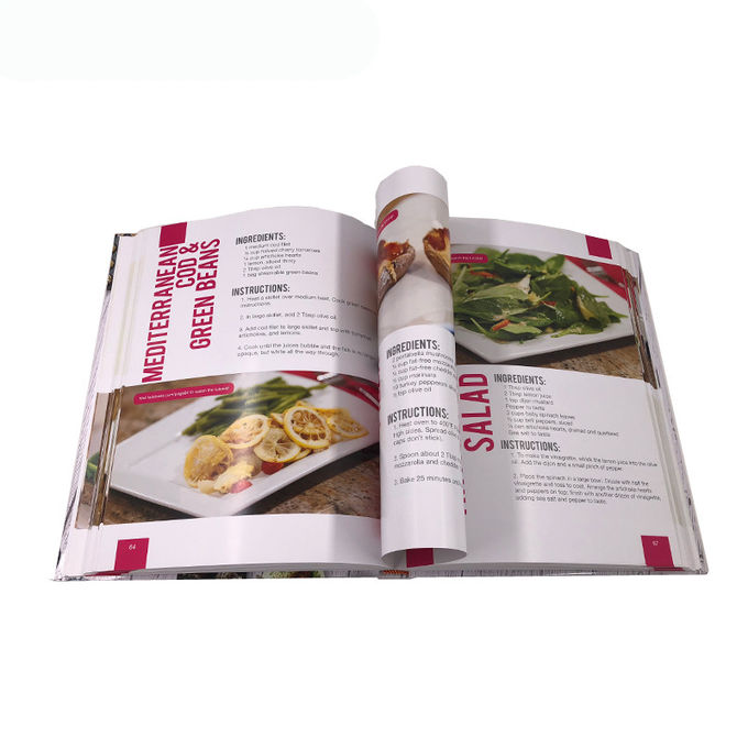 Servizio su misura dell'OEM di dimensione di servizi di stampa della carta del libro di cucina di ricetta dell'alimento